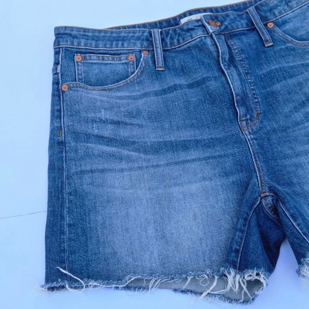 Madewell High-rise Rise Denim Shorts Women's Size 33 5" Inseam Blie Jean - Picture 4 of 9